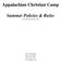 Appalachian Christian Camp. Summer Policies & Rules Last Updated January, Cross Circle Unicoi, TN (423)
