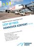 LIST OF FEES HANNOVER AIRPORT
