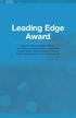 Leading Edge Award. WWA AWARDS PROGRAM 2014 u 19