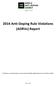 2014 Anti-Doping Rule Violations (ADRVs) Report