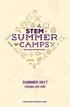 University of Northern Iowa. SUMMER 2017 camps.uni.edu. University of Northern Iowa