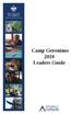 Grand Canyon Council. Camp Geronimo 2018 Leaders Guide