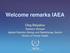Welcome remarks IAEA
