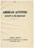 AMERICAN ACTIVITIES IN EGYPT & THE NEAR EAST SPECIAL EDITION ALEXANDRIA, EGYPT. OF THE JOURNAL DU COMMERCE ET DE LA MARINE