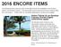 2016 ENCORE ITEMS. Airline Tickets (2) on Vacation Express Charter Flights (restrictions apply)