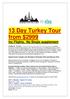 13 Day Turkey Tour from $2999 Inc Flights. No Single supplement