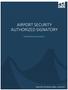 AIRPORT SECURITY AUTHORIZED SIGNATORY INFORMATION BOOKLET