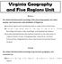 Virginia Geography and Five Regions Unit
