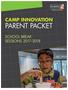 CAMP INNOVATION PARENT PACKET SCHOOL BREAK SESSIONS