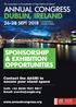 ANNUAL CONGRESS DUBLIN, IRELAND SPONSORSHIP & EXHIBITION OPPORTUNITIES SEPT Contact the AAGBI to secure your stand space