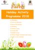 Holiday Activity Programme 2018