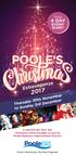 POOLE S. Extravaganza Thursday 30th November to Sunday 3rd December