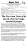 The Governor General to unveil a Survey Corps memorial plaque