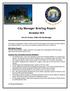 City Manager Briefing Report