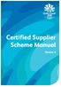 Certified Supplier Scheme Manual. Version 2