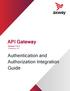 API Gateway Version September Authentication and Authorization Integration Guide