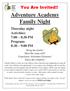 Adventure Academy Family Night