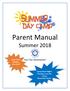 Parent Manual Summer 2018