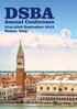 DSBA. Annual Conference. 21st-23rd September 2018 Venice, Italy