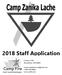 2018 Staff Application. P.O Box 1734 Wenatchee, WA