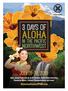 O`ahu Sponsors ($2,500-$4,999) Kaua`i Sponsor ($1,000 - $2,499) Moloka`i Sponsor ($500 - $999) 3 Days of Aloha in the Pacific Northwest