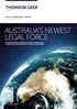 AUSTRALIA S NEWEST LEGAL FORCE ON 31 MARCH 2014 THOMSONS LAWYERS & HERBERT GEER MERGED THEIR LEGAL PRACTICES TO FORM THOMSON GEER.