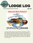 LODGE LOG. Welcome Back Potluck!! Labor Day Weekend BBQ. Saturday, September 5, 2015