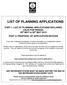 LIST OF PLANNING APPLICATIONS