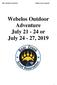 Webelos Outdoor Adventure July or July 24-27, 2019