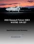 2002 Dassault Falcon 50EX N1978G S/N 327. Specifications and Summary
