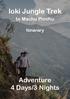 loki Jungle Trek to Machu Picchu Itinerary Adventure 4 Days/3 Nights