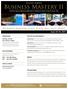 Business Mastery II. Business Mastery Level II Fiji 2011 Fact Sheet. June 10 14, Registration. Travel & Accommodations. Event Schedule.
