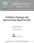 Exhibitor Package and Sponsorship Opportunities