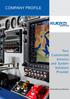 COMPANY PROFILE. Your Customized Avionics and System Solutions Provider. We Guide Your Mission