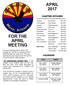 FOR THE APRIL MEETING APRIL CHAPTER OFFICERS CALENDAR