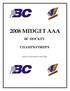 2008 MIDGET AAA BC HOCKEY PROVINCIAL CHAMPIONSHIPS. Enjoy our event and the Comox Valley...