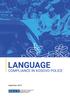 LANGUAGE COMPLIANCE IN KOSOVO POLICE TABLE OF CONTENTS
