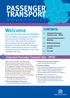 PASSENGER TRANSPORT. Welcome CONTENTS: