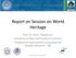 Report on Session on World Heritage