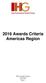 2016 Awards Criteria. Americas Region