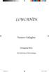 LOWLANDS. Terence Gallagher. Livingston Press. The University of West Alabama