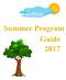 The Town of Deep River Recreation Department Summer Program Guide 2017