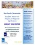 Progress Report for Projects of Regional Significance