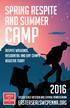 camp Respite weekends, residential and day camps register today