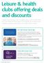 Leisure & health clubs offering deals and discounts