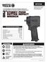 STUBBY PUSH BUTTON IMPACT WRENCH WARNING MT2748 WARNING SPECIFICATIONS MT2748