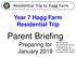 Parent Briefing Preparing for January 2019