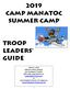 2019 Camp Manatoc Summer camp Troop Leaders Guide
