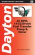 30 GPM, 115/230-volt Fuel Transfer Pump & Meter