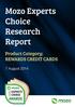 Mozo Experts Choice Research Report. Product Category: REWARDS CREDIT CARDS